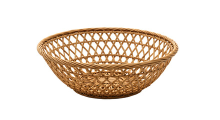A beautifully crafted woven basket showcasing intricate patterns, placed against a neutral backdrop, ideal for home decor
