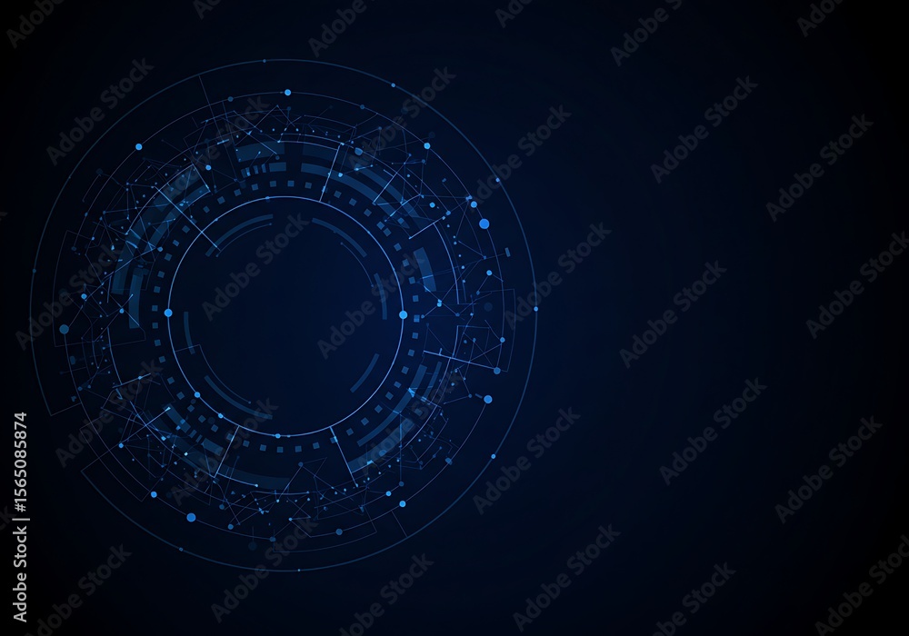 Poster abstract technology background with digital circle and lines