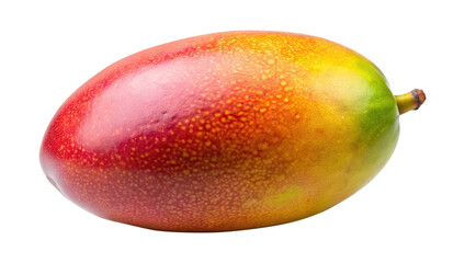Close up of a vibrant mango with a smooth and colorful skin on Transparent PNG
