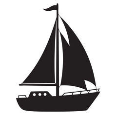 Simple Vector Illustration Of A Yacht Or Sailing Vessel Icon
