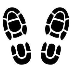 
Illustration of a black icon of a footprint for a doormat on a white background