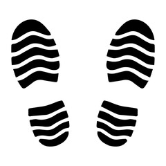 
Illustration of a black icon of a footprint for a doormat on a white background