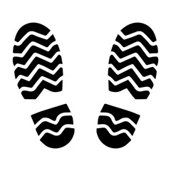 
Illustration of a black icon of a footprint for a doormat on a white background
