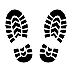 
Illustration of a black icon of a footprint for a doormat on a white background