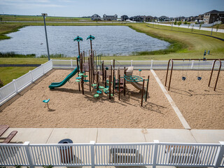 Playground with a fence around it