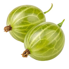 Ripe and juicy gooseberry isolated on transparent background  
