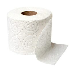 Roll of toilet paper isolated on transparent background  
