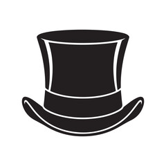 Classic Black Top Hat Silhouette Design for Elegant Occasions and Vintage Themes