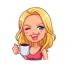 girl with cup of coffee