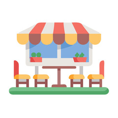 vector illustration of a house with a wooden chair