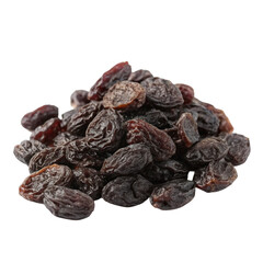 Pile of raisins isolated on transparent background  
