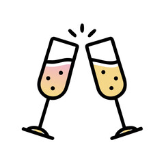 champagne glass with champagne