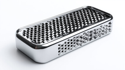 Kitchen Stainless Steel Grater – Isolated Cooking Utensil

