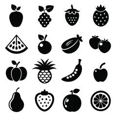 A set of fruits icon vector illustration