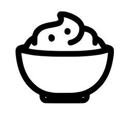 Fototapeta premium Line Drawing Delicious Bowl of Mashed Potato Food Illustration