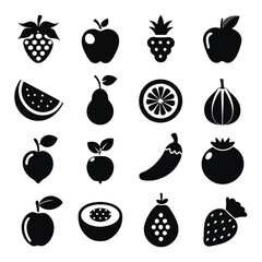 A set of fruits icon vector illustration