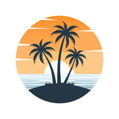 Obraz premium tropical island with palm trees