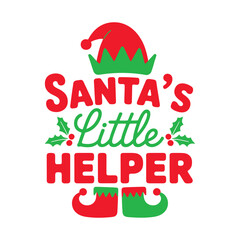 Fototapeta premium Santa's Little Helper Christmas Holiday Graphic Design
