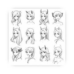 Ai genarate anime haire black and white