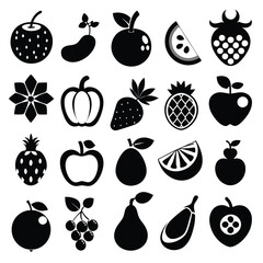 A set of fruits icon vector illustration
