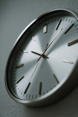 POV View of Minimalist Wall Clock with Calm Atmosphere