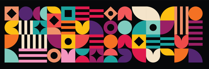 Retro geometric abstract template background.
