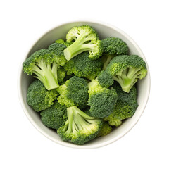 Bowl of broccoli isolated on transparent background  
