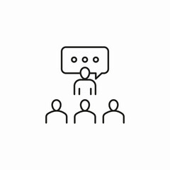 speaker audience discussion icon sign vector