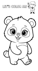 Fototapeta premium Children coloring pictures of a panda