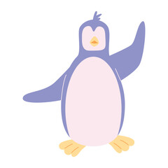 Cute Cartoon Penguin Waving Hello Illustration