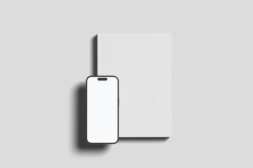 Clear Magazine Cover Template Isolated On White Background with Realistic smartphone mockup. Mobile phone vector.
