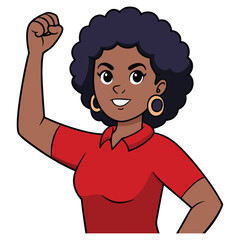 Empowered Woman Raising Fist A Symbol of Strength and Activism