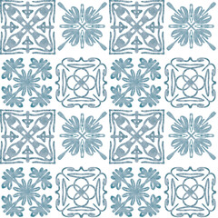 pattern tiles blue seamless pattern vintage	