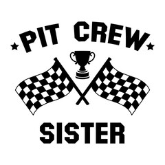Pit Crew Sister Racing Flags Trophy Design