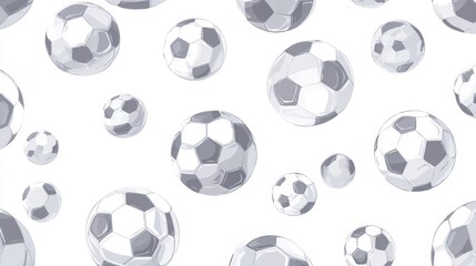 Soccer balls seamless pattern floating on white background is perfect for sports events, championships, or any soccer related design project