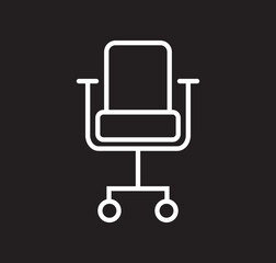work sitting on the couch icon vector sign. Office chair icon stroke vector icon simple black style