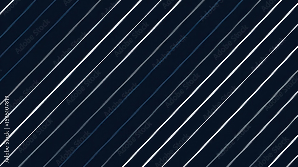 Poster diagonal white and blue lines intersecting dynamically, generating geometric abstract pattern with s