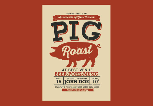 Pig Roast Event Flyer