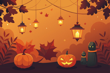 halloween background with pumpkin