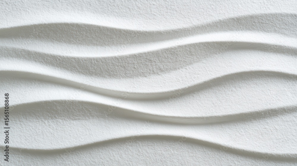 Poster soft white wavy texture creating minimalist background, providing serene visual foundation for clean