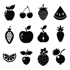 A set of fruits icon vector illustration