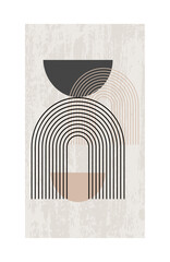 Abstract art, modern poster; geometric shape contemporary.Grunge texture. Stylish.Design for wall decor wallpaper; background; cover; print; card; branding. Modern trendy. Boho minimalist art.