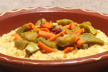 A close-up shot of the moroccan couscous