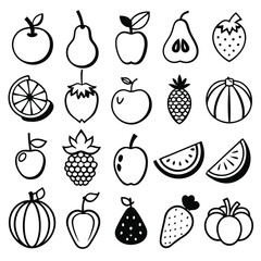 A set of fruits icon vector illustration