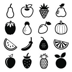 A set of fruits icon vector illustration