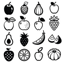 A set of fruits icon vector illustration