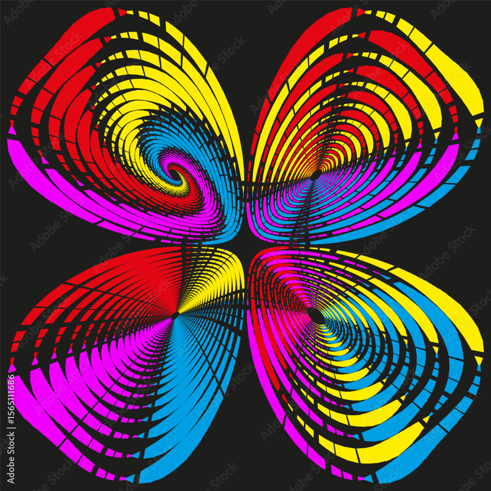 Poster swirl pattern collection. geometric spiral vector. abstract rotation designs. dynamic whirl graphics