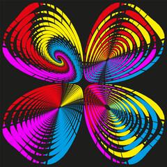 Swirl pattern collection. Geometric spiral vector. Abstract rotation designs. Dynamic whirl graphics.