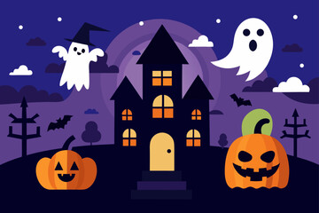 halloween background with pumpkin