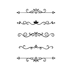 Obraz premium Wedding decorative elements. Divider ornament, borders, vintage line separators. Hand drawn vector illustration isolated on white background.gold ornament decorate frame border pattern Thai art 